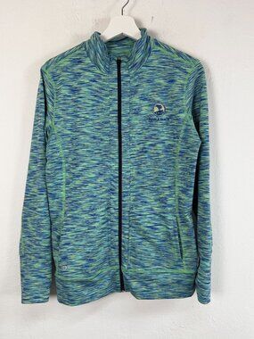Straight Down Pebble Beach 1919 Golf Jacket Green Blue Space Dye Full Zip Large